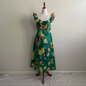 FARM RIO multi green papaya salad mini dress